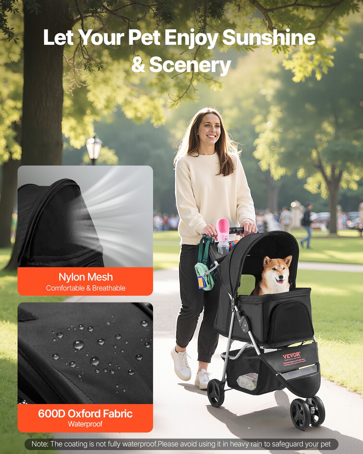 Foldable 3-Wheel Pet Stroller