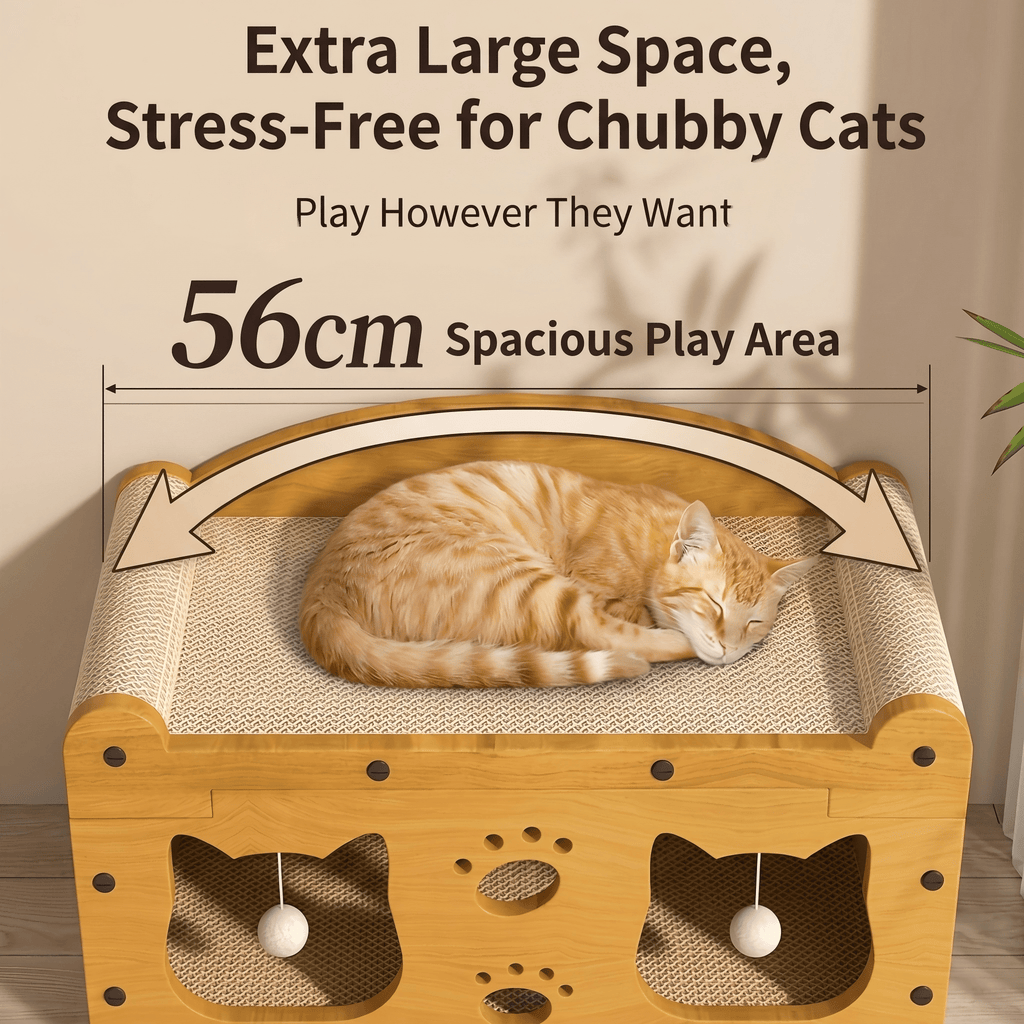 2-Tier Cat Scratcher House with Bed