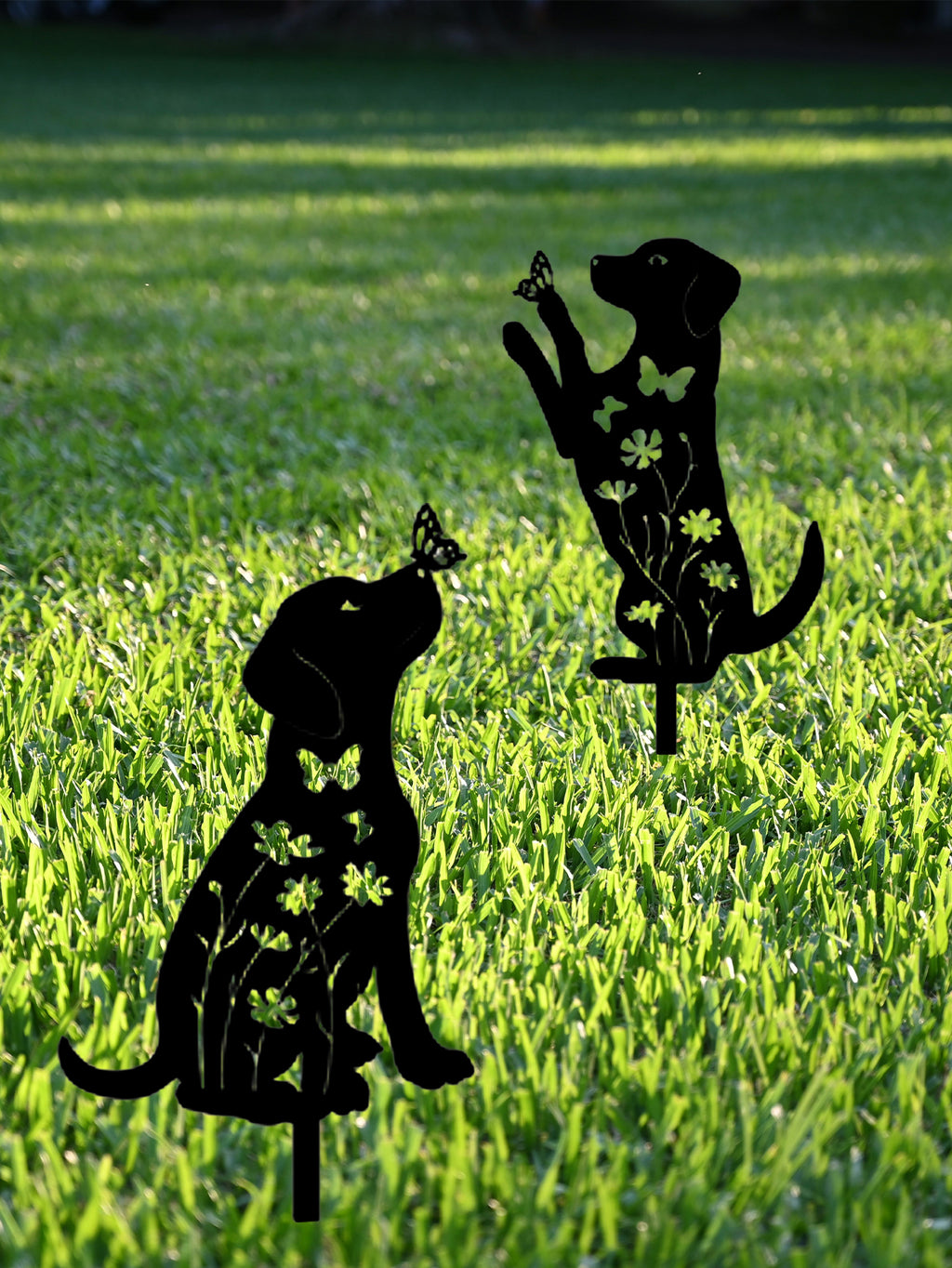 Metal Dog Silhouette Garden Stakes (Set of 2)