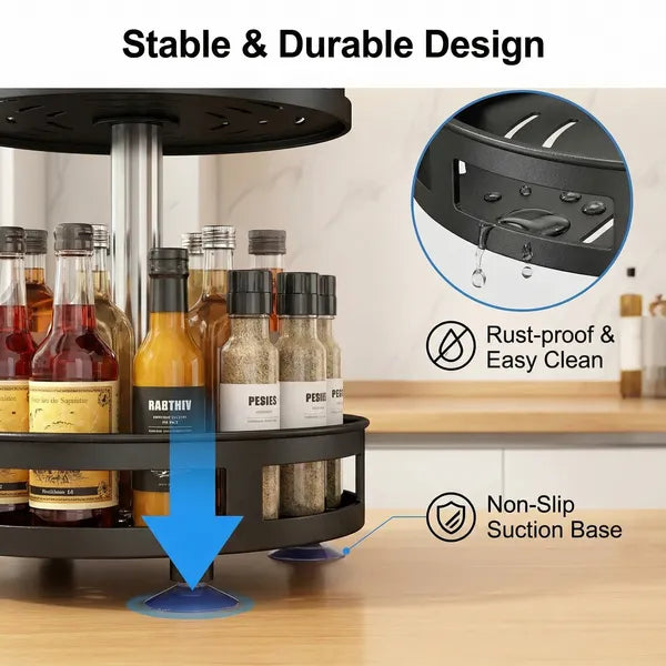 3-Tier Rotating Spice Rack (Carbon Steel)