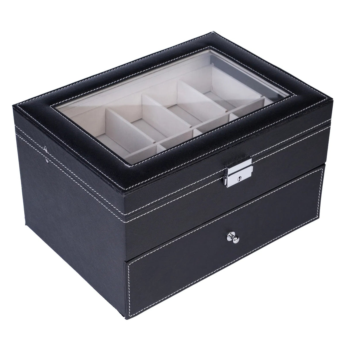 20-Slot Lockable Watch Collection Case - Two Layers