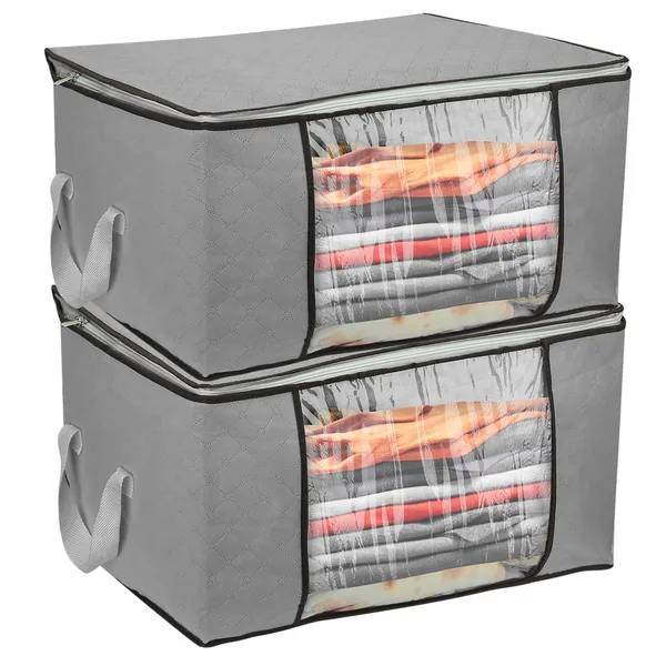 Foldable Clothes Storage Bags, 90 L (Set of 2)