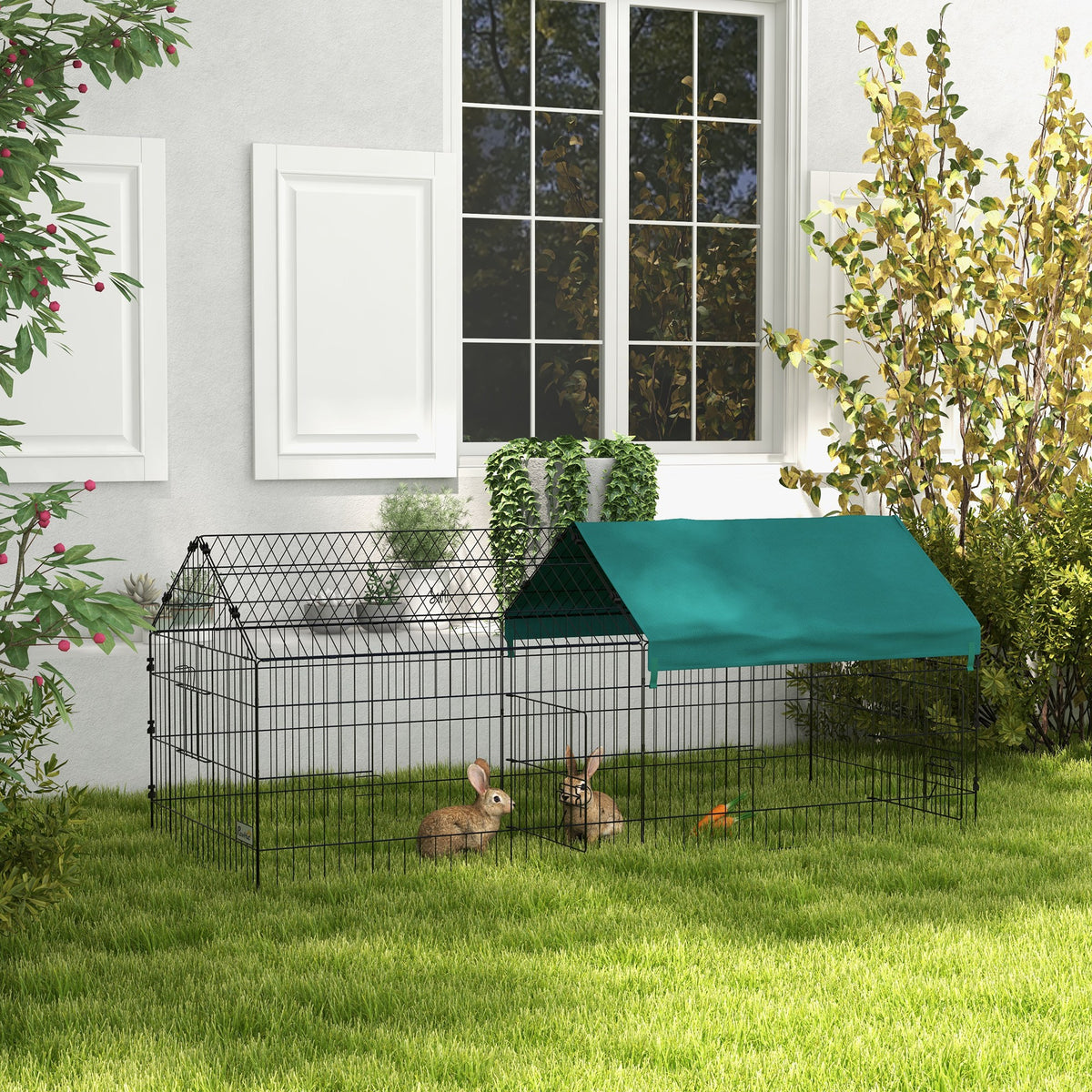 73 in Small Animal Run with Shade Roof