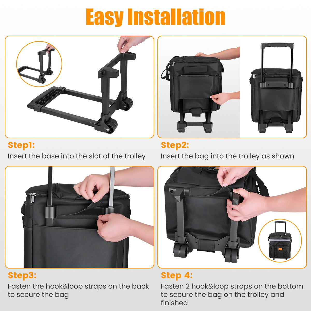 Rolling Cooler Bag with Wheels & Backpack Straps