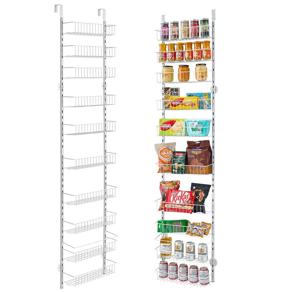 10-Tier Over-the-Door Pantry Organizer (White)