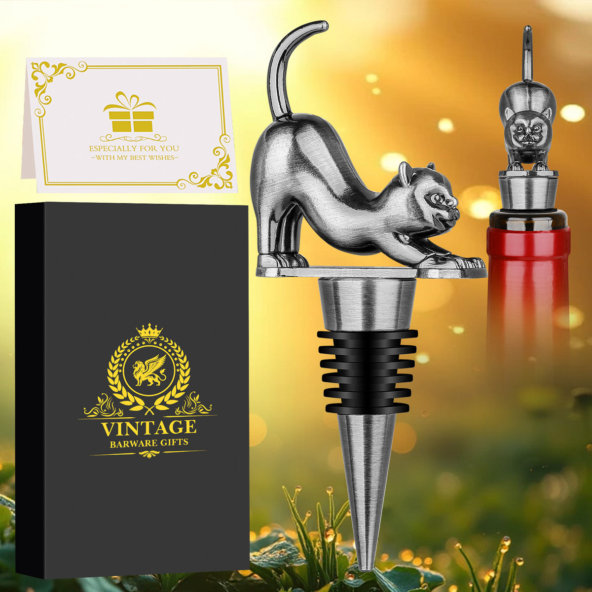 Cat-Shaped Wine Bottle Stopper