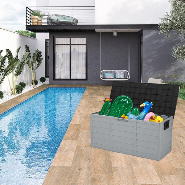 Outdoor Patio Storage Box, 75 Gallon (Black Lid)