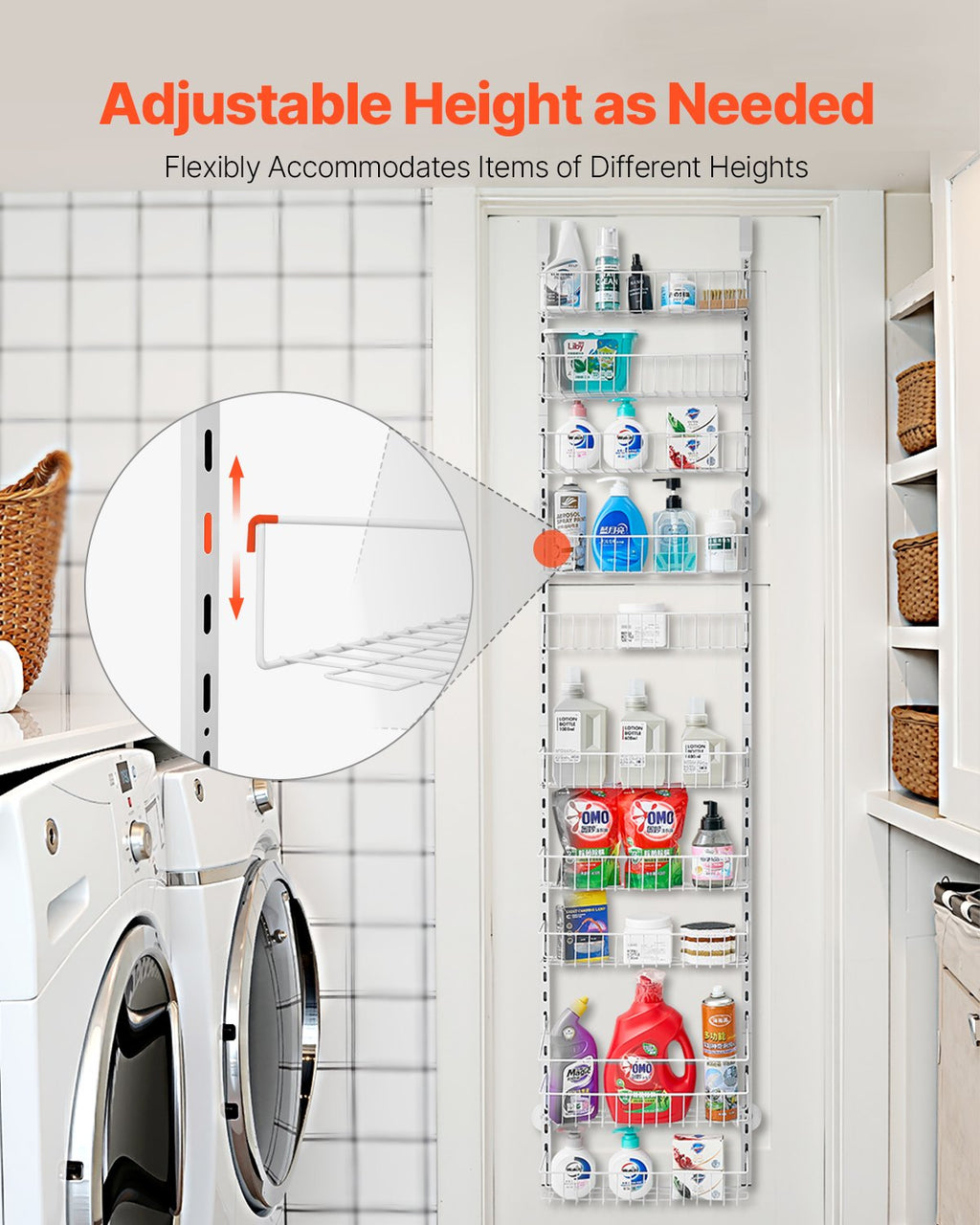 10-Tier Over-the-Door Pantry Organizer (White)