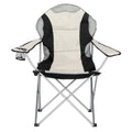 Folding Camping Chair, Iron Frame (Grey / Off-White)