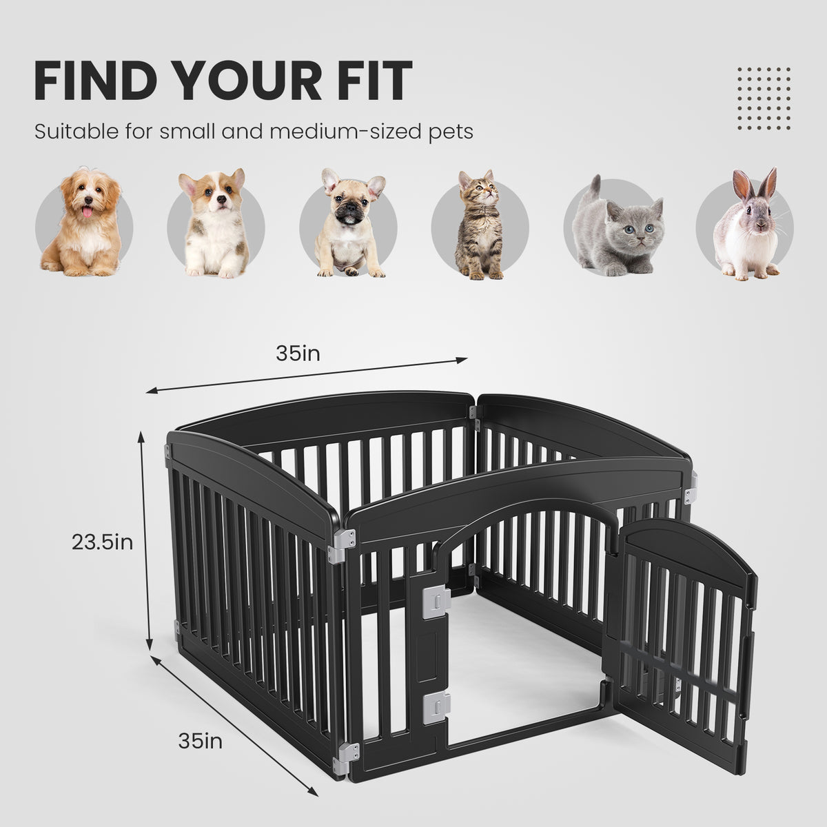Metal Dog Playpen Fence (4 or 6 Panels)