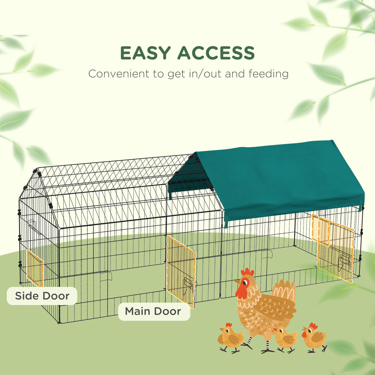 73 in Small Animal Run with Shade Roof