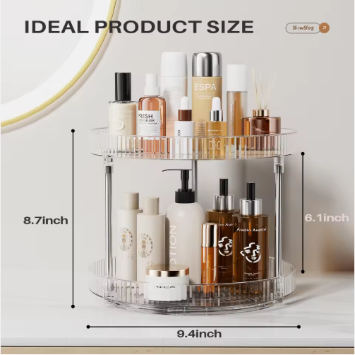 2-Tier Rotating Turntable Organizer