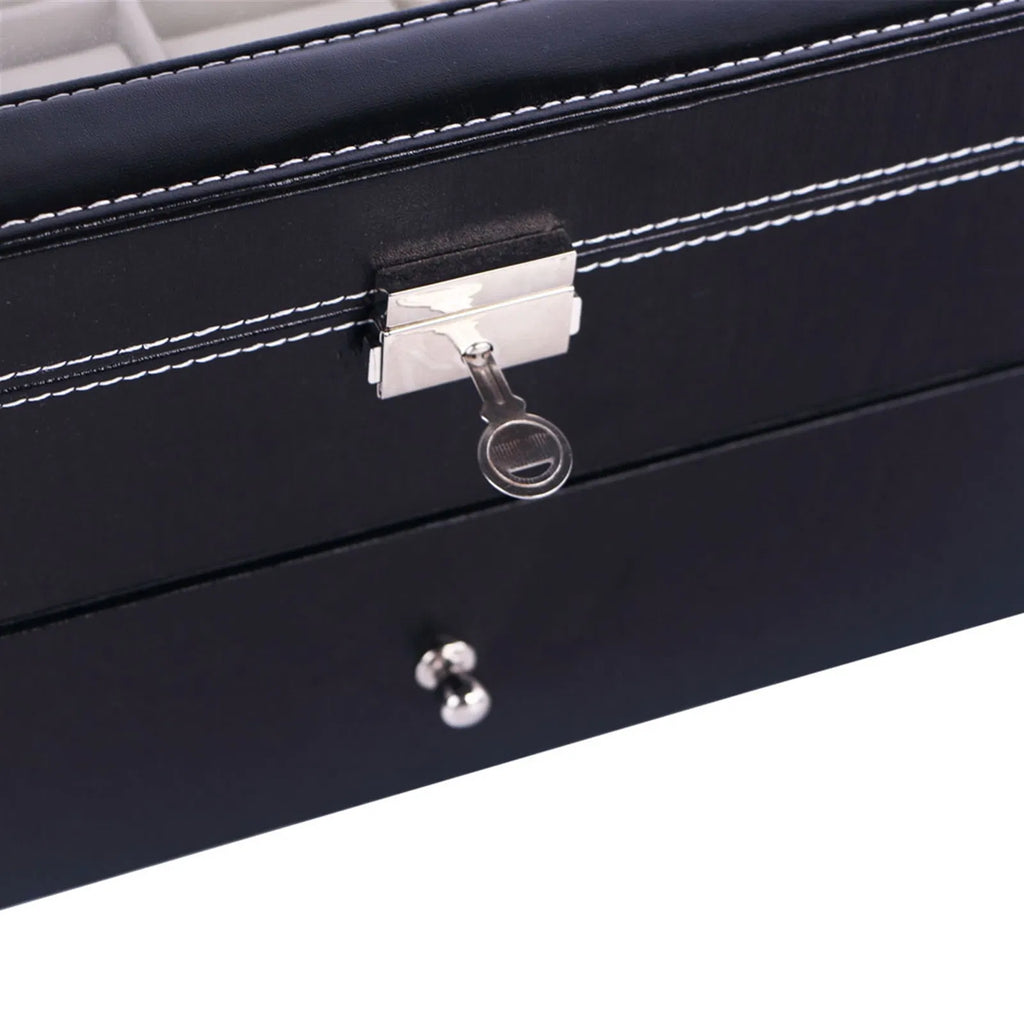 20-Slot Lockable Watch Collection Case - Two Layers