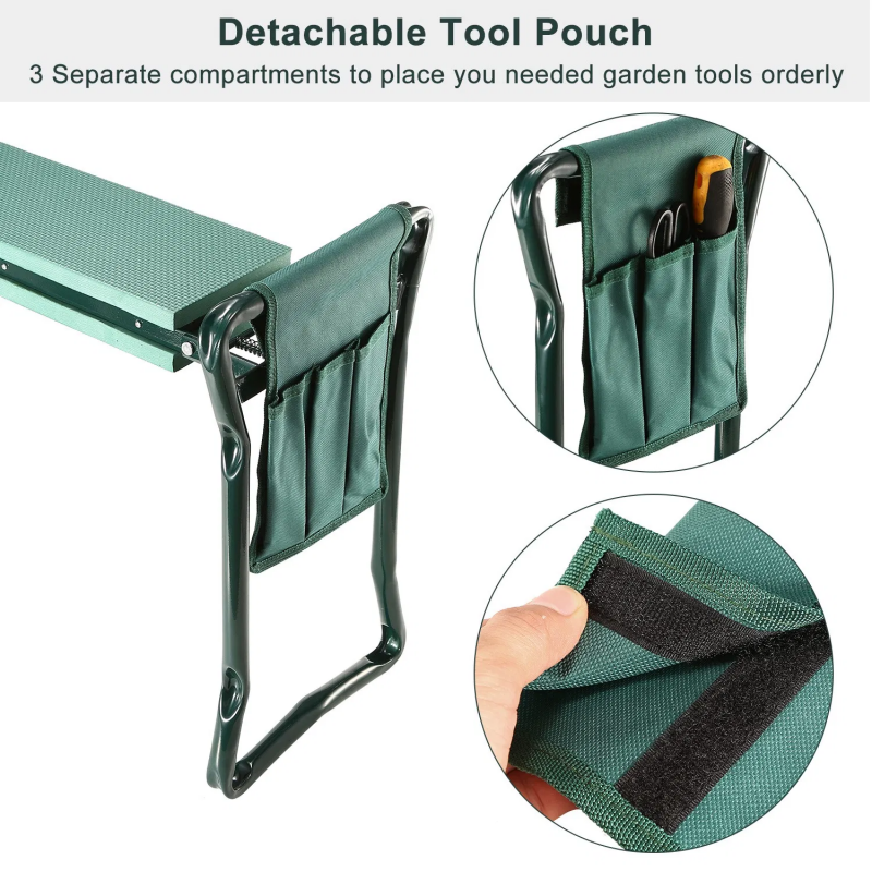 Foldable Garden Kneeler & Seat with Tool Pouch
